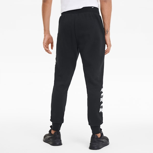 Rebel Bold Men's Sweatpants, Puma Black-Puma White, extralarge