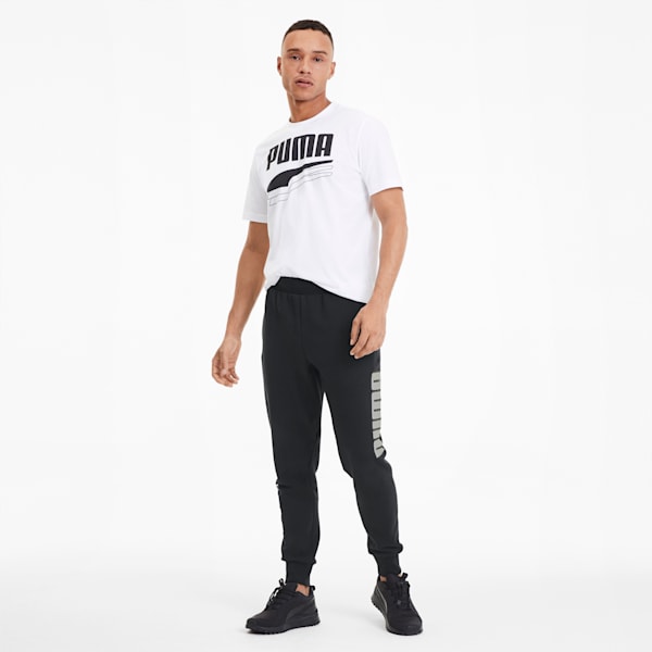 Rebel Bold Men's Sweatpants, Puma Black-Puma White, extralarge