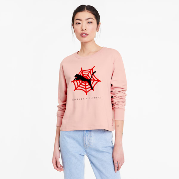 PUMA x CHARLOTTE OLYMPIA Women's Crewneck Sweatshirt, Silver Pink, extralarge