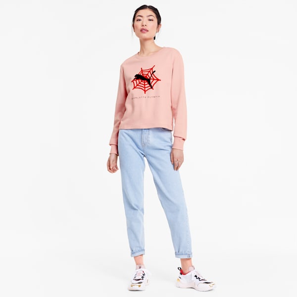 PUMA x CHARLOTTE OLYMPIA Women's Crewneck Sweatshirt, Silver Pink, extralarge