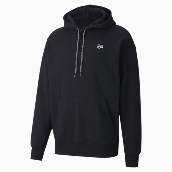 Downtown Men's Hoodie, Puma Black-Auburn, extralarge