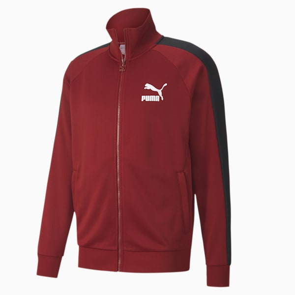 Iconic T7 Full Zip Men's Track Jacket, Red Dahlia, extralarge-AUS