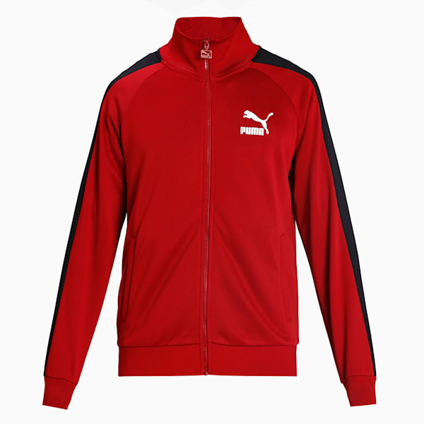 Iconic T7 Full Zip Men's Track Jacket, Red Dahlia, extralarge-IND
