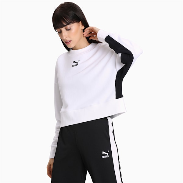 Classics Cropped Women's Sweater, Puma White, extralarge-IND