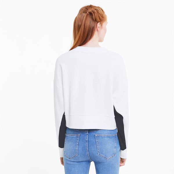 Classics Women's Cropped Crewneck Sweatshirt, Puma White, extralarge