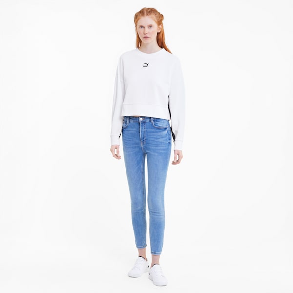 Classics Women's Cropped Crewneck Sweatshirt, Puma White, extralarge