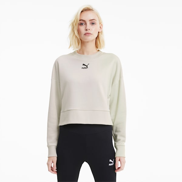 Classics Women's Cropped Crewneck Sweatshirt, Vaporous Gray, extralarge