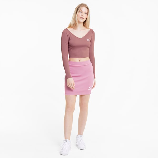 Classics Women's Ribbed Crop Top, Foxglove, extralarge