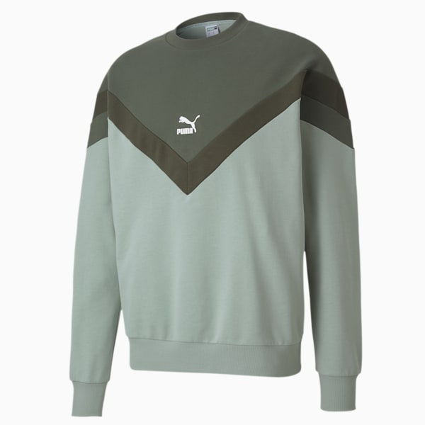 Iconic MCS Crew Neck Men's Sweater, Aqua Gray, extralarge-IND