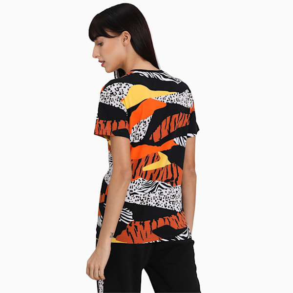 Classics Women's AOP Logo Tee, Puma White-AOP, extralarge