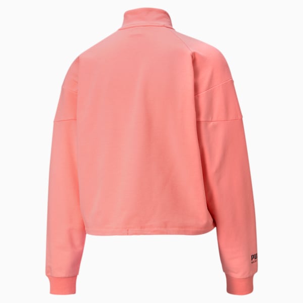 Tailored for Sport Women's Half Zip Sweatshirt, Salmon Rose, extralarge
