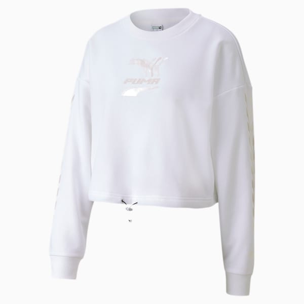 Evide Women's Crewneck Sweatshirt, Puma White