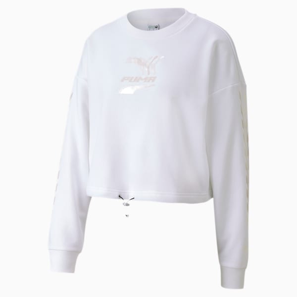 Evide Women's Crewneck Sweatshirt, Puma White, extralarge