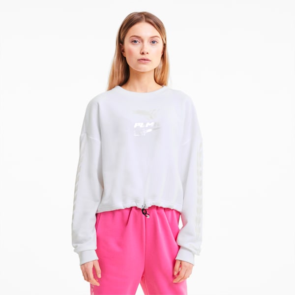 Evide Women's Crewneck Sweatshirt, Puma White, extralarge