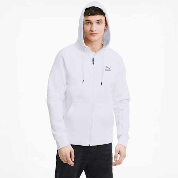 Mens white full zip hoodie hotsell
