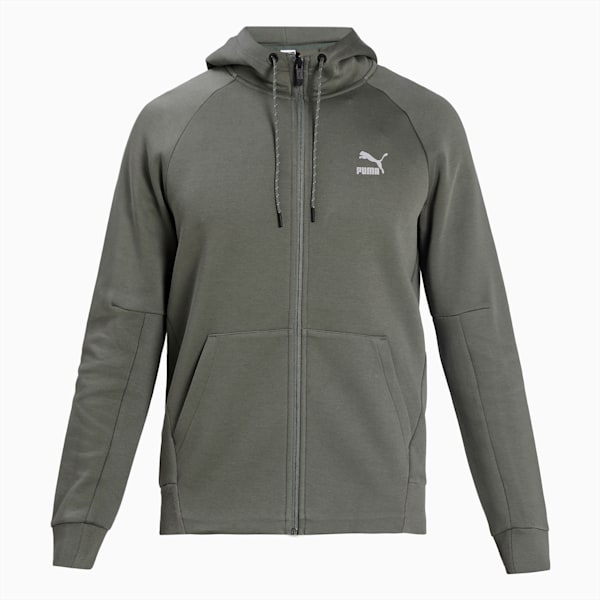 Classics Tech Full Zip Long Sleeve Men's Hoodie, Thyme, extralarge-IND