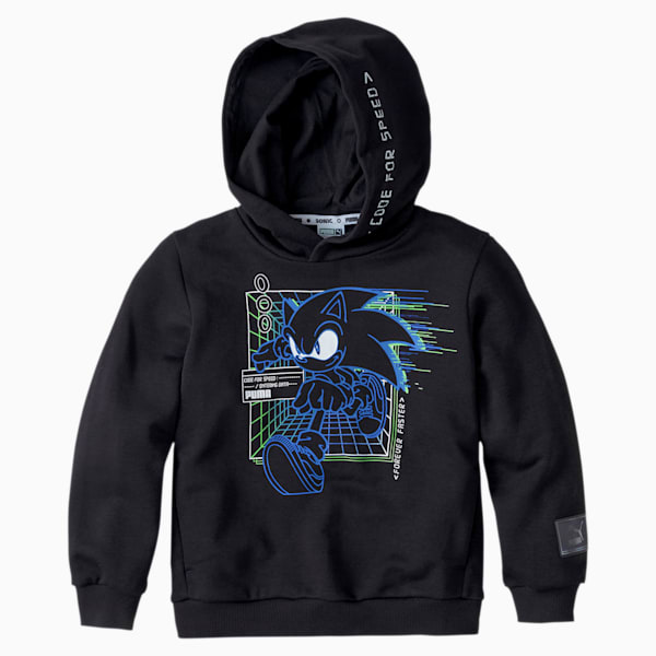 PUMA x SEGA Boys' Hoodie, Puma Black, extralarge