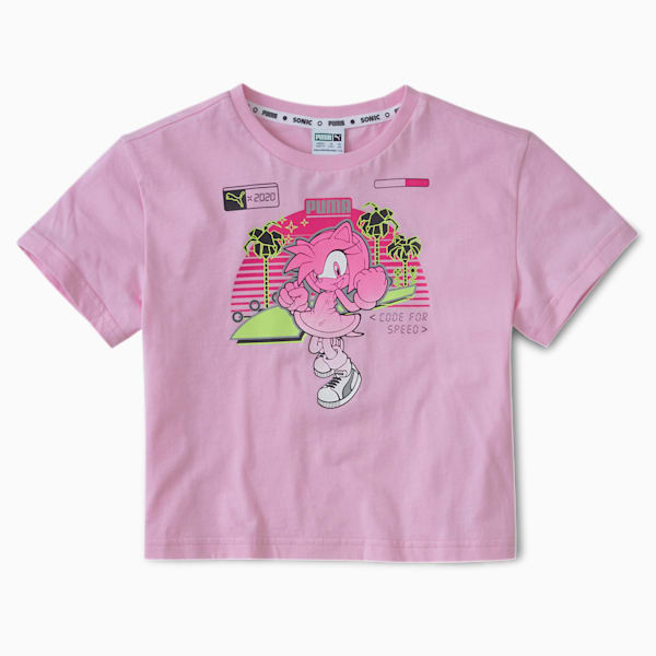 PUMA x SEGA Girls' Tee, Pale Pink, extralarge