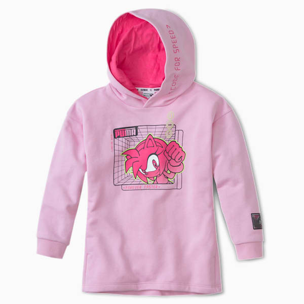 PUMA x SEGA Girls' Hoodie, Pale Pink, extralarge