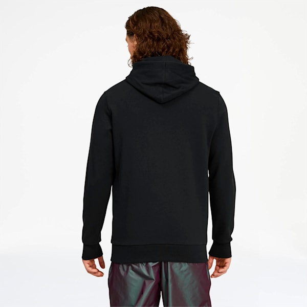 Iridescent Men's Hoodie, Cotton Black, extralarge