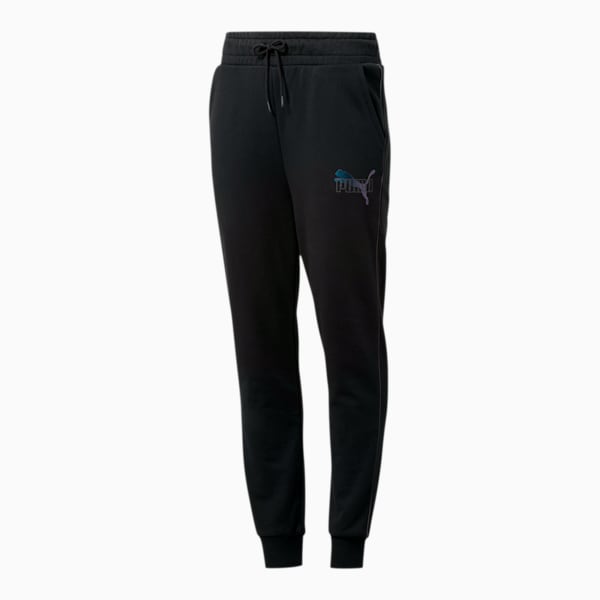 Iridescent Women's Sweatpants, Cotton Black, extralarge