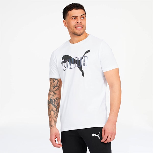 Iridescent Men's Graphic Tee, Puma White-Black, extralarge