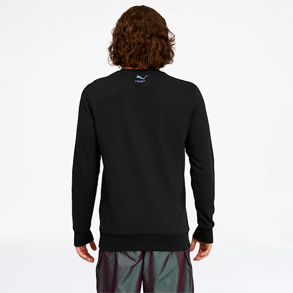 Iridescent Men's Crewneck Sweatshirt, Cotton Black, extralarge