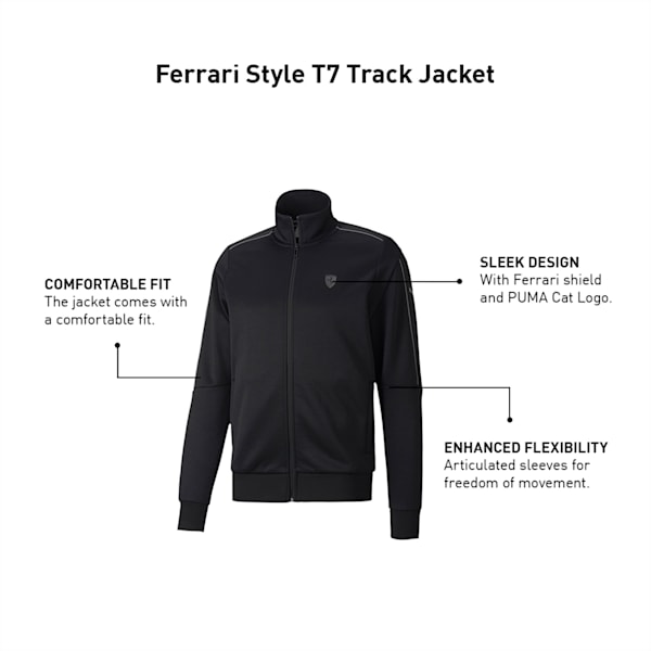 Ferrari Style T7 Men's Track Jacket, Puma Black, extralarge-IND