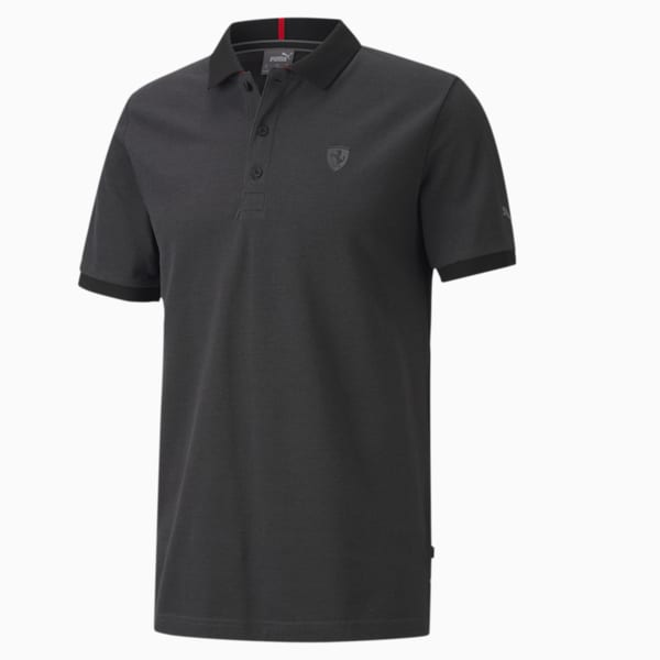 Scuderia Ferrari Style 2-Tone Men's Polo Shirt, Puma Black