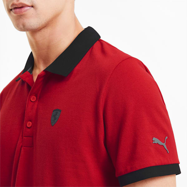 Scuderia Ferrari Style 2-Tone Men's Polo Shirt, Rosso Corsa, extralarge-IND