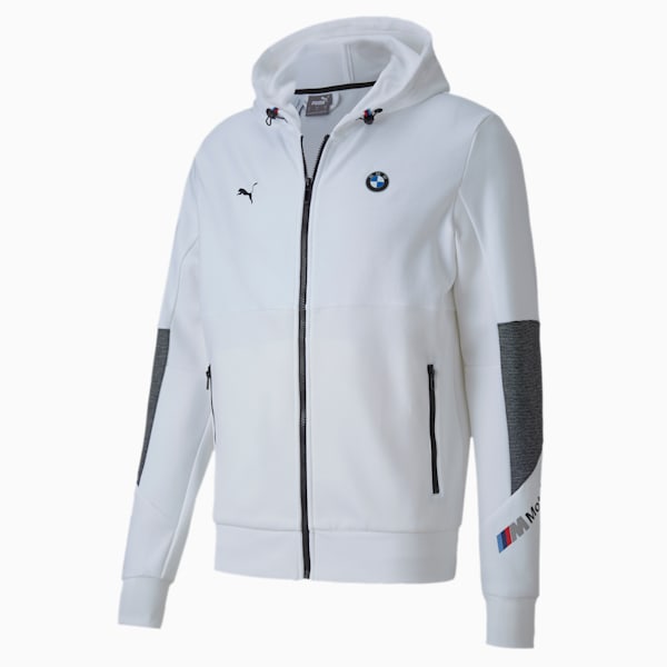 BMW M Motorsport Regular Fit Hooded Men's Sweat Jacket, Puma White, extralarge-IND