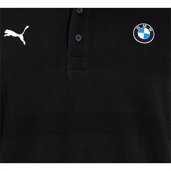 BMW M Motorsport Striped Regular Fit Men's Polo, Puma Black, extralarge-IND