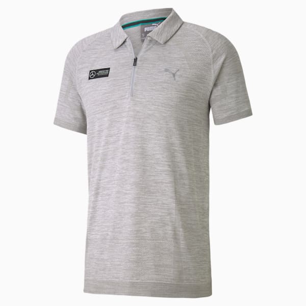 Mercedes RCT evoKNIT Men's Polo Shirt, Mercedes Team Silver Heather, extralarge-IND
