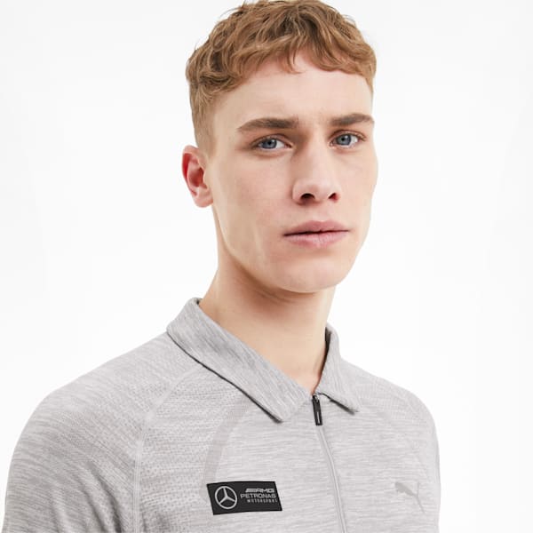 Mercedes RCT evoKNIT Men's Polo Shirt, Mercedes Team Silver Heather, extralarge-IND