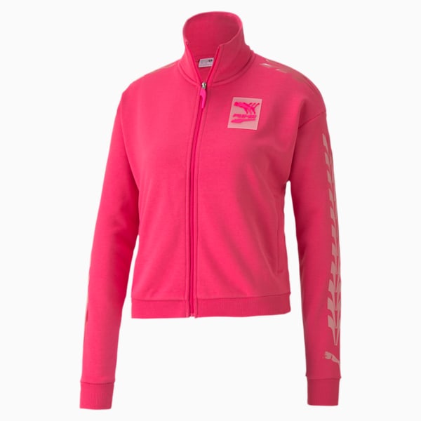 Evide Women's Track Jacket, Glowing Pink, extralarge-IND