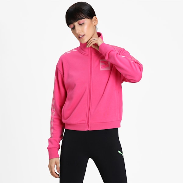 Evide Women's Track Jacket, Glowing Pink, extralarge-IND
