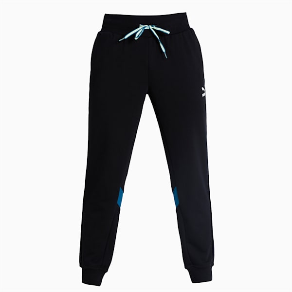 TFS Men's Track Pants, Puma Black-Digi-blue, extralarge-IND
