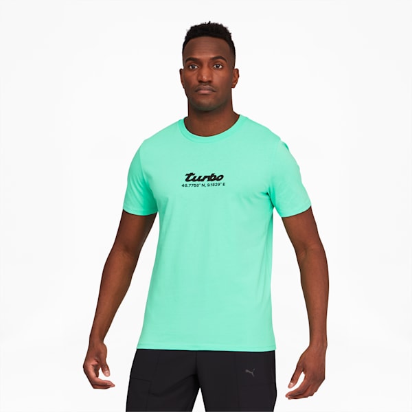 Porsche Legacy Men's Graphic Tee, Green Glimmer, extralarge