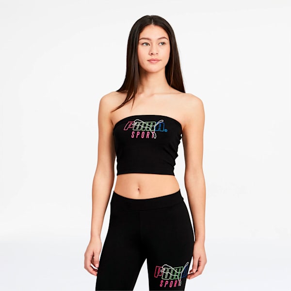 PUMA Sport Bandeau, Cotton Black, extralarge