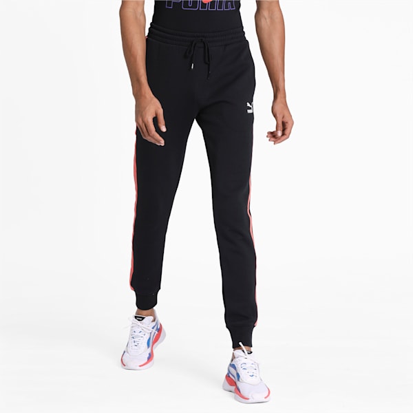 Knitted Men's Track Pants, Cotton Black, extralarge-IND
