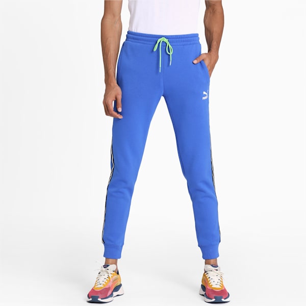 Knitted Men's Track Pants, Dazzling Blue, extralarge-IND