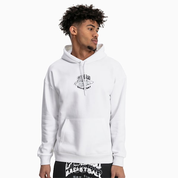 Hoops Men's Hoodie, Puma White, extralarge