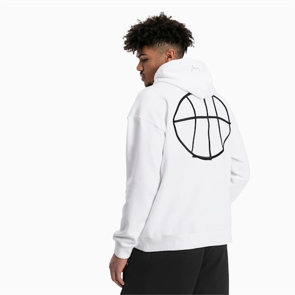 Hoops Men's Hoodie, Puma White, extralarge