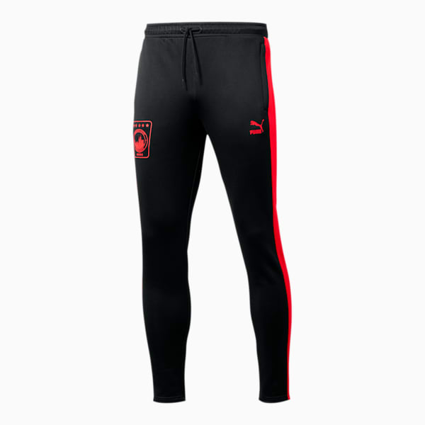 NYC Men's T7 Track Pants, Puma Black-High Risk Red, extralarge