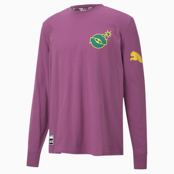 PUMA x THE HUNDREDS Men's Long Sleeve Tee, Amethyst, extralarge