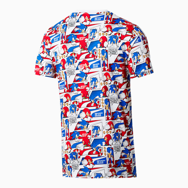 PUMA x SONIC Men's AOP Tee, Puma White-Gold, extralarge