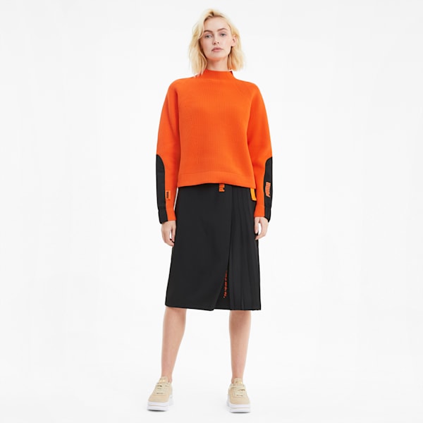 PUMA x CENTRAL SAINT MARTINS Women's Chunky evoKNIT Sweater, Dragon Fire, extralarge