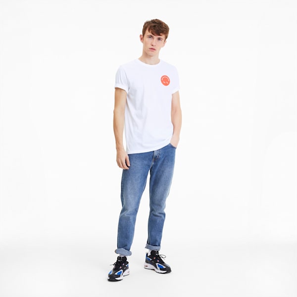 Streetwear Men's Graphic Tee, Puma White-Smiley, extralarge