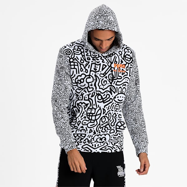 PUMA x MR DOODLE Men's AOP Hoodie, Puma White-AOP, extralarge