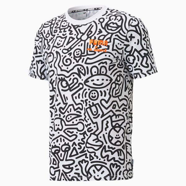 PUMA x MR DOODLE Men's AOP Tee, Puma White-AOP, extralarge